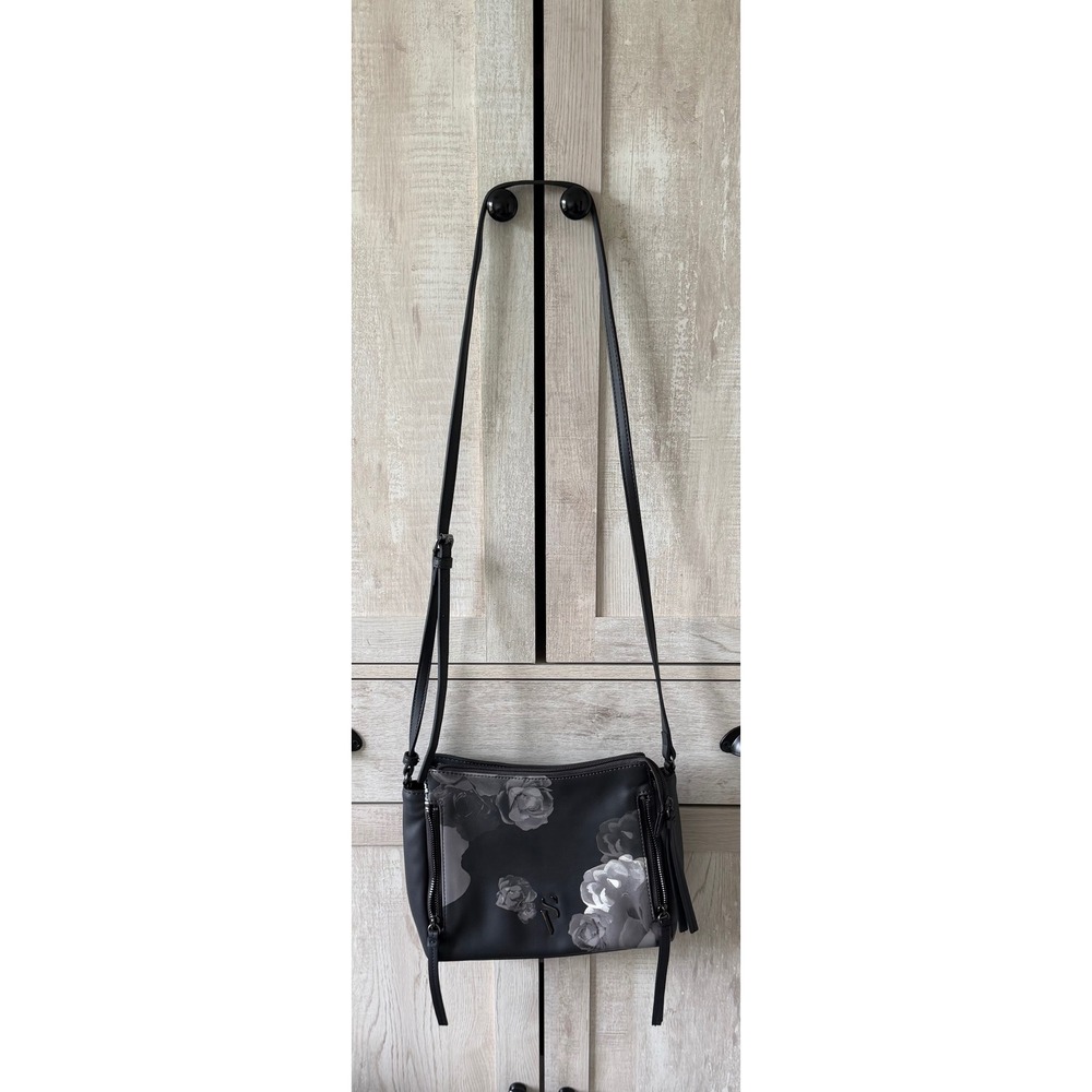 Simply Vera Vera Wang Floral Crossbody Bag Gray Rose Print HSV32XB97P1